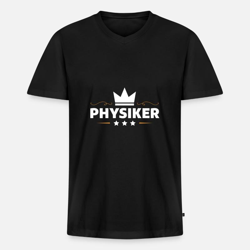 Physiker Beruf - Männer Premium Bio T-Shirt mit V-Ausschnitt - Schwarz