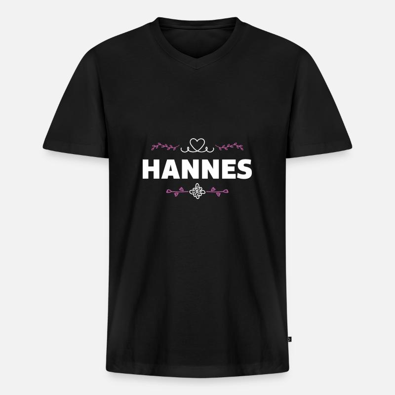 Hannes - Männer Premium Bio T-Shirt mit V-Ausschnitt - Schwarz