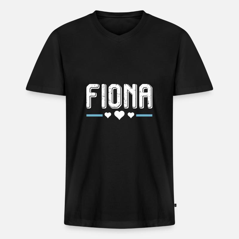 Fiona - Männer Premium Bio T-Shirt mit V-Ausschnitt - Schwarz