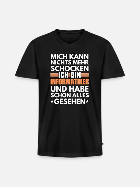 Non-shockable computer scientist - Men's Premium Organic T-shirt with V-neck - black
