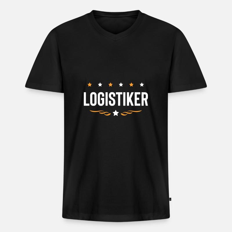 Logistiker Beruf - Männer Premium Bio T-Shirt mit V-Ausschnitt - Schwarz