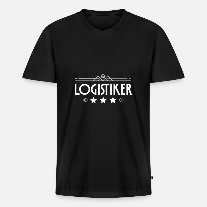 Logistiker Beruf - Männer Premium Bio T-Shirt mit V-Ausschnitt - Schwarz