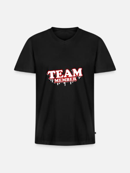 Team Members - Men's Premium Organic T-shirt with V-neck - black