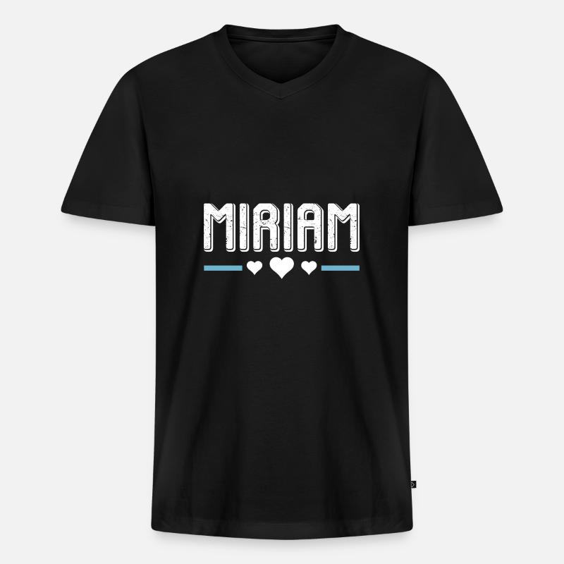 Miriam - Männer Premium Bio T-Shirt mit V-Ausschnitt - Schwarz