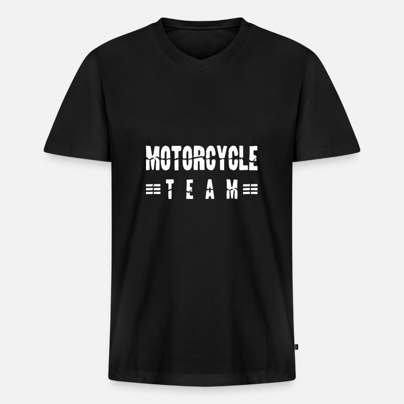 Motorcycle Team - Männer Premium Bio T-Shirt mit V-Ausschnitt - Schwarz