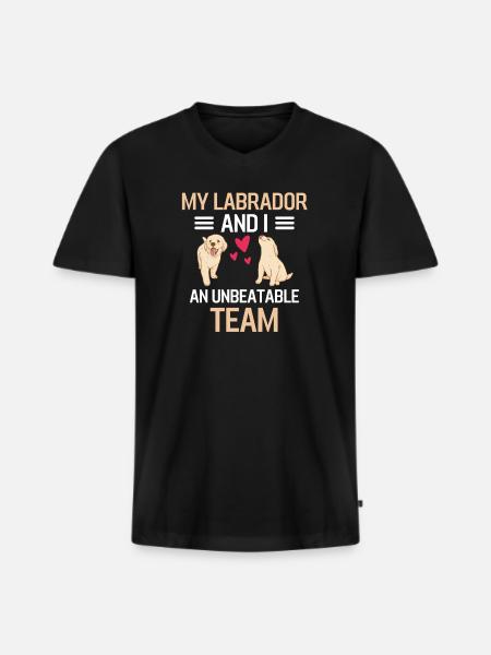 Min Labrador og jeg Hund Gave Labrador - Premium økologisk T-shirt med V-hals til mænd - sort