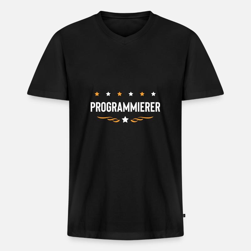 Programmierer Beruf - Männer Premium Bio T-Shirt mit V-Ausschnitt - Schwarz