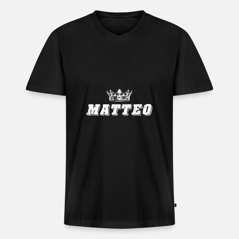 Matteo - Männer Premium Bio T-Shirt mit V-Ausschnitt - Schwarz