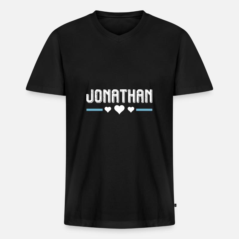 Jonathan - Männer Premium Bio T-Shirt mit V-Ausschnitt - Schwarz