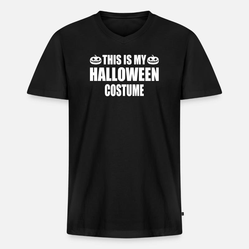 this is my halloween costume - Männer Premium Bio T-Shirt mit V-Ausschnitt - Schwarz