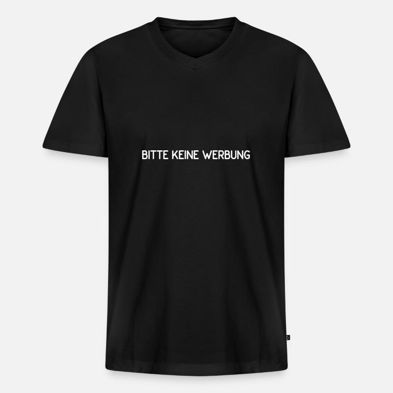 Bitte keine Werbung - Männer Premium Bio T-Shirt mit V-Ausschnitt - Schwarz