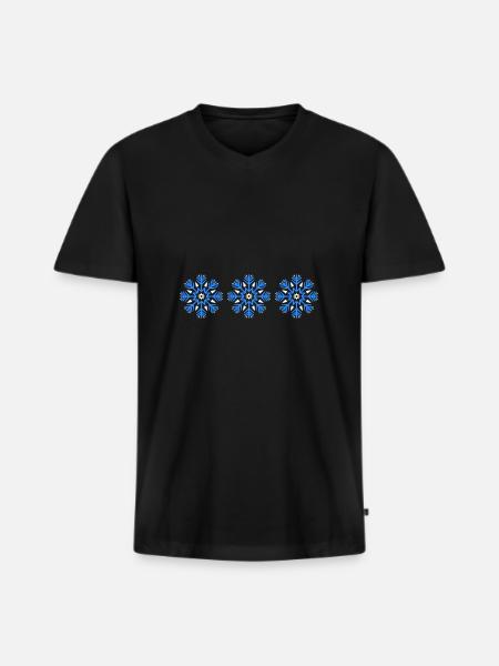Snowflake Winter Symbol - Men's Premium Organic T-shirt with V-neck - black