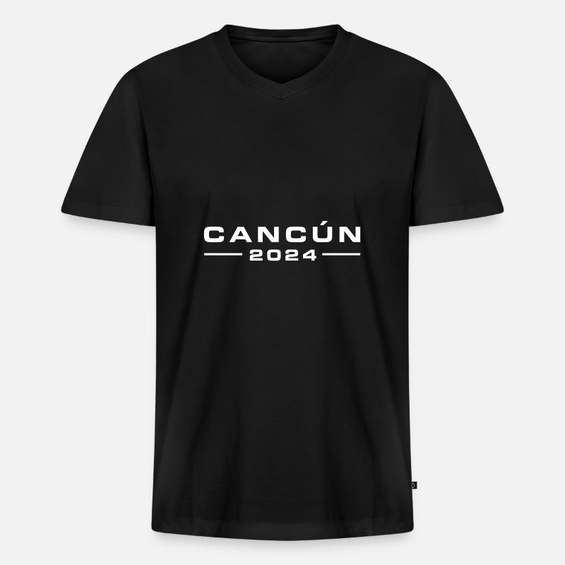 Cancun 2024 - Männer Premium Bio T-Shirt mit V-Ausschnitt - Schwarz