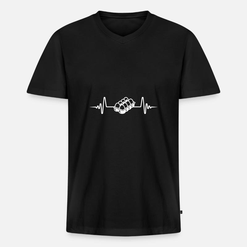 Eier symbol Puls - Männer Premium Bio T-Shirt mit V-Ausschnitt - Schwarz