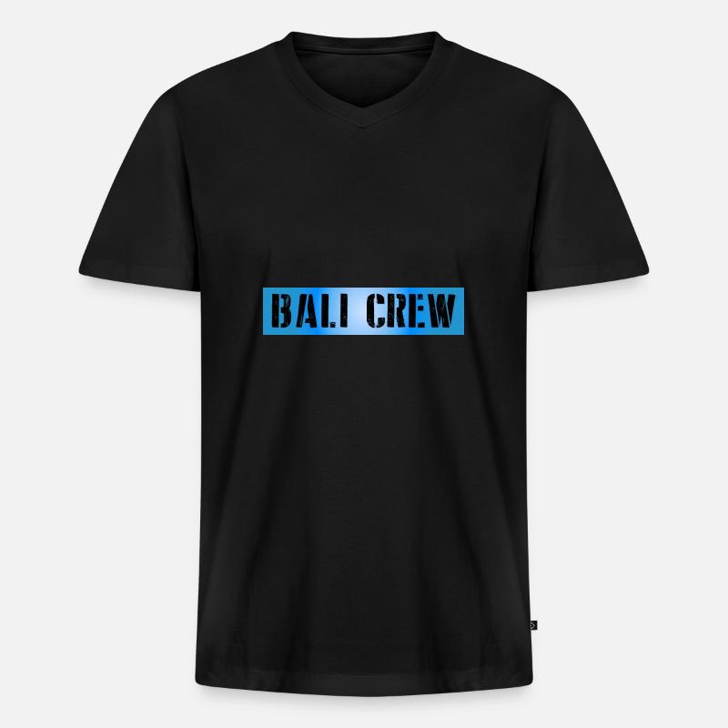 Bali Crew - Männer Premium Bio T-Shirt mit V-Ausschnitt - Schwarz