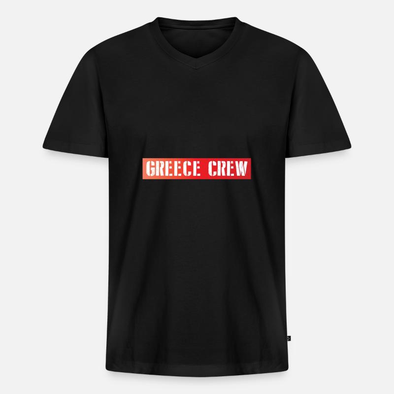 Greece Crew - Männer Premium Bio T-Shirt mit V-Ausschnitt - Schwarz