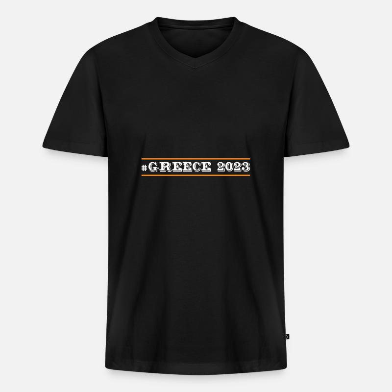 Greece 2023 - Männer Premium Bio T-Shirt mit V-Ausschnitt - Schwarz