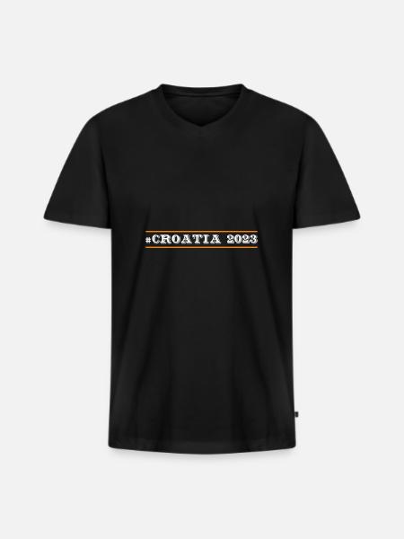 Croatia 2023 - Men's Premium Organic T-shirt with V-neck - black