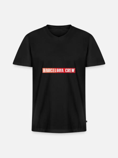 Équipage de Barcelone - T-shirt encolure en V Premium bio Homme - noir