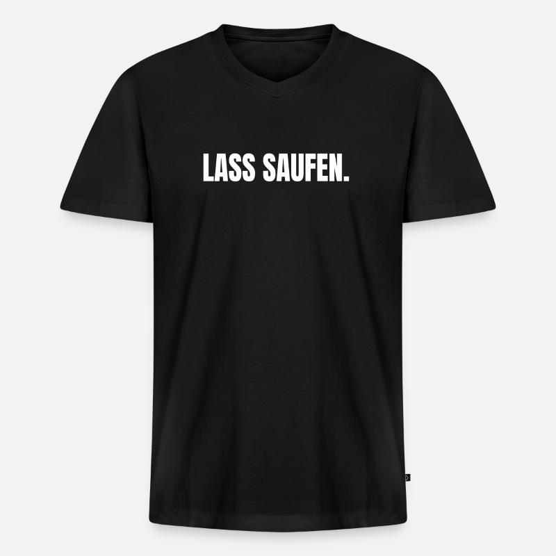 Bier. - Männer Premium Bio T-Shirt mit V-Ausschnitt - Schwarz