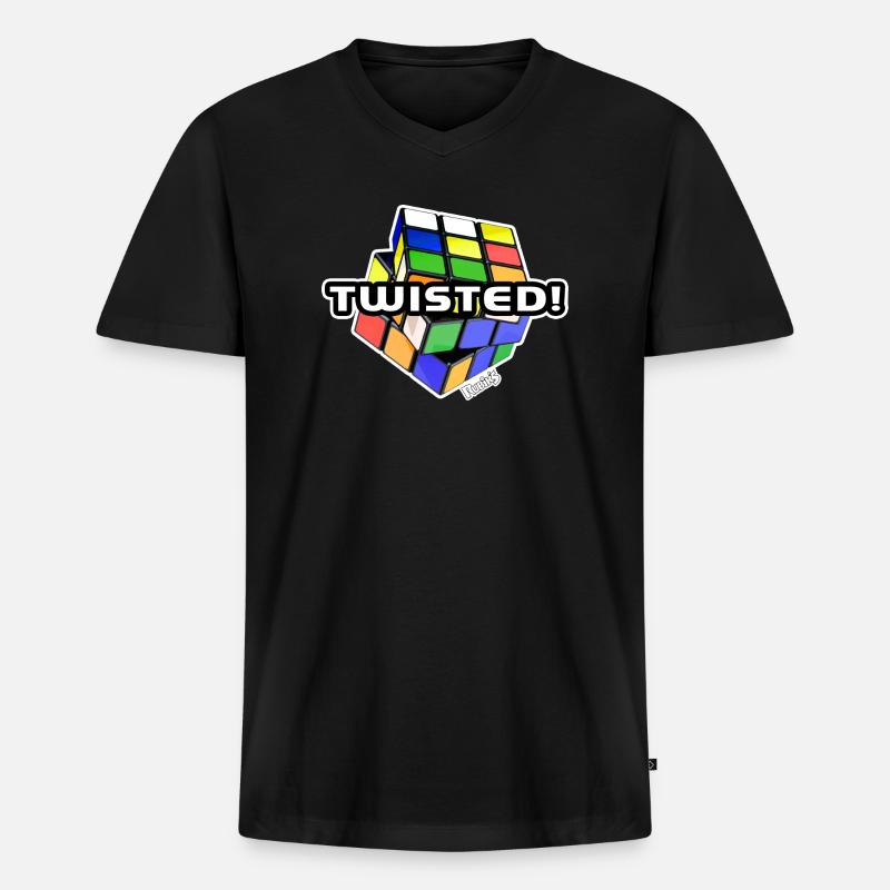 Rubik's Twisted! Cube Unsolved - Men's Premium Organic T-shirt with V-neck - black