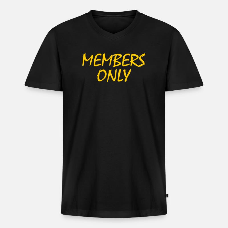 Members only - Männer Premium Bio T-Shirt mit V-Ausschnitt - Schwarz