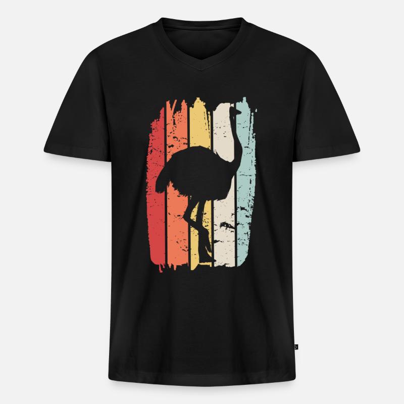 Strauss - Männer Premium Bio T-Shirt mit V-Ausschnitt - Schwarz