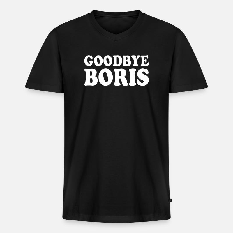 Goodbye boris - Männer Premium Bio T-Shirt mit V-Ausschnitt - Schwarz