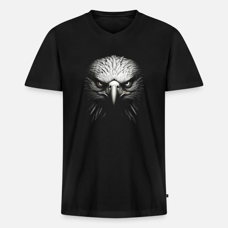 Bald Eagle - Männer Premium Bio T-Shirt mit V-Ausschnitt - Schwarz