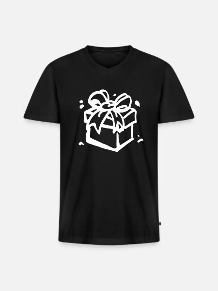 Gift Box / gift box - present - Men's Premium Organic T-shirt with V-neck - black