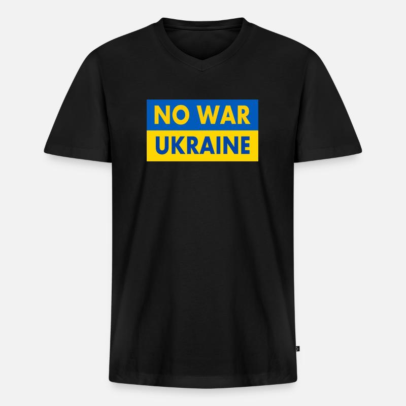 No war - Männer Premium Bio T-Shirt mit V-Ausschnitt - Schwarz