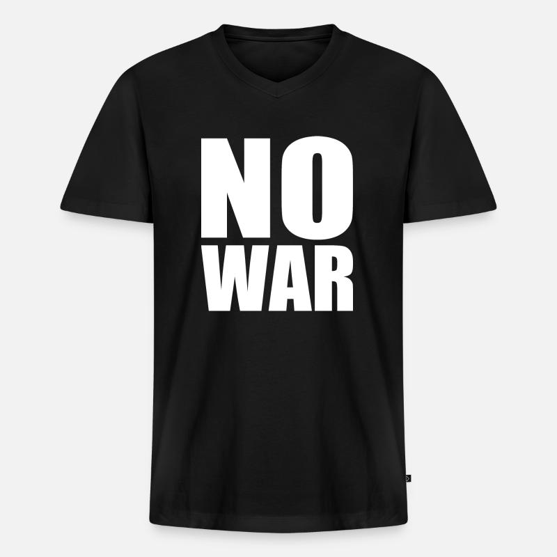 No war - Männer Premium Bio T-Shirt mit V-Ausschnitt - Schwarz