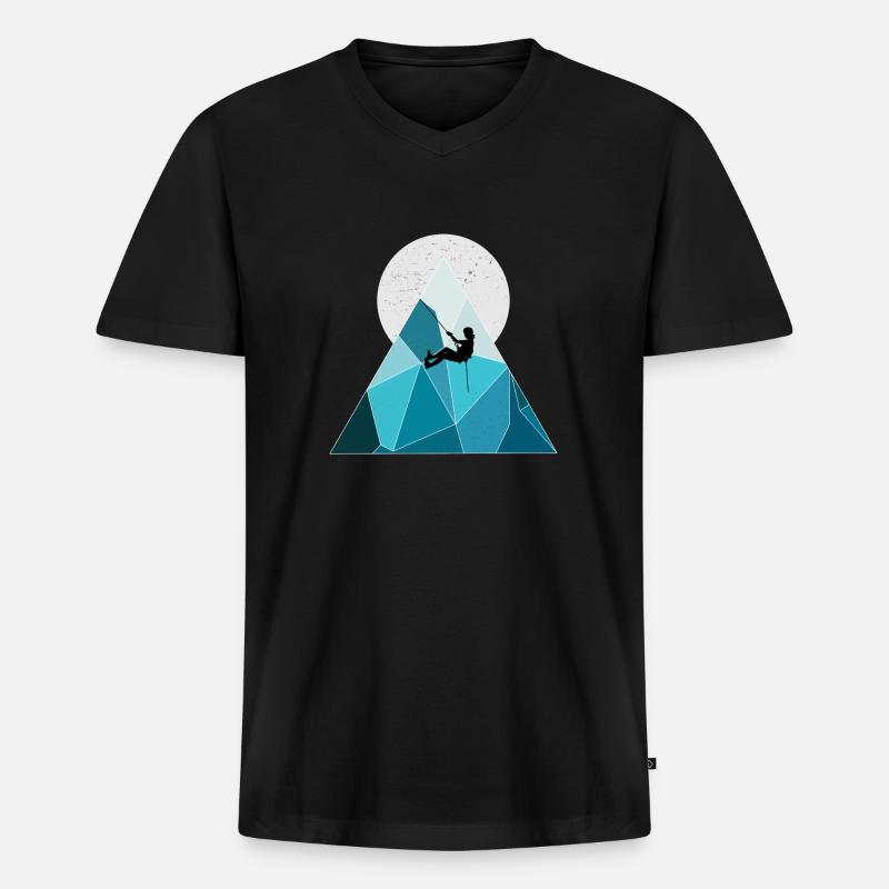 Klettern - Männer Premium Bio T-Shirt mit V-Ausschnitt - Schwarz