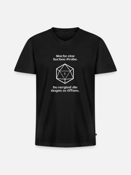 W20 - Suchen - Pech - Männer Premium Bio T-Shirt mit V-Ausschnitt - Schwarz