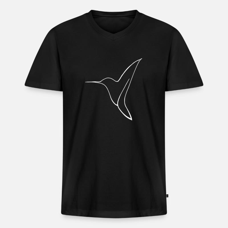 Kolibri - Männer Premium Bio T-Shirt mit V-Ausschnitt - Schwarz