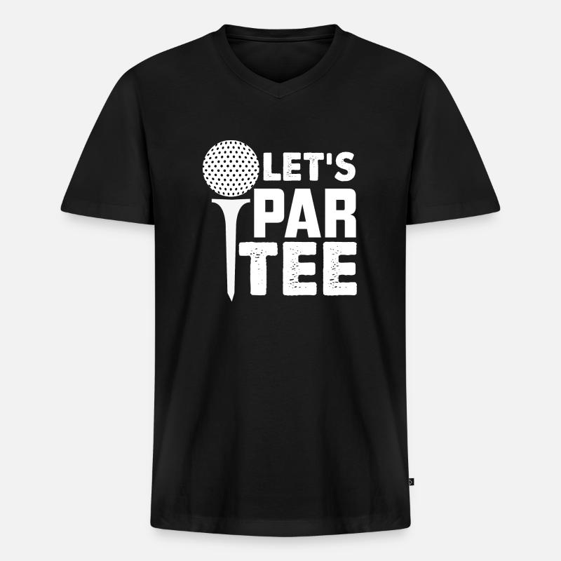 LET'S PAR TEE - Männer Premium Bio T-Shirt mit V-Ausschnitt - Schwarz