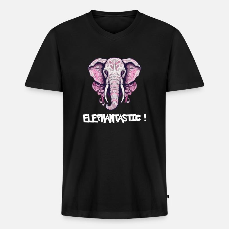 Elefantenhaft - Männer Premium Bio T-Shirt mit V-Ausschnitt - Schwarz