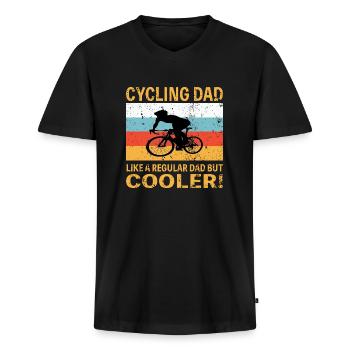 Cykling pappa cykel roliga ordstäv - Ekologisk premium-T-shirt med V-ringning herr - svart - Fram - Nico (187cm)