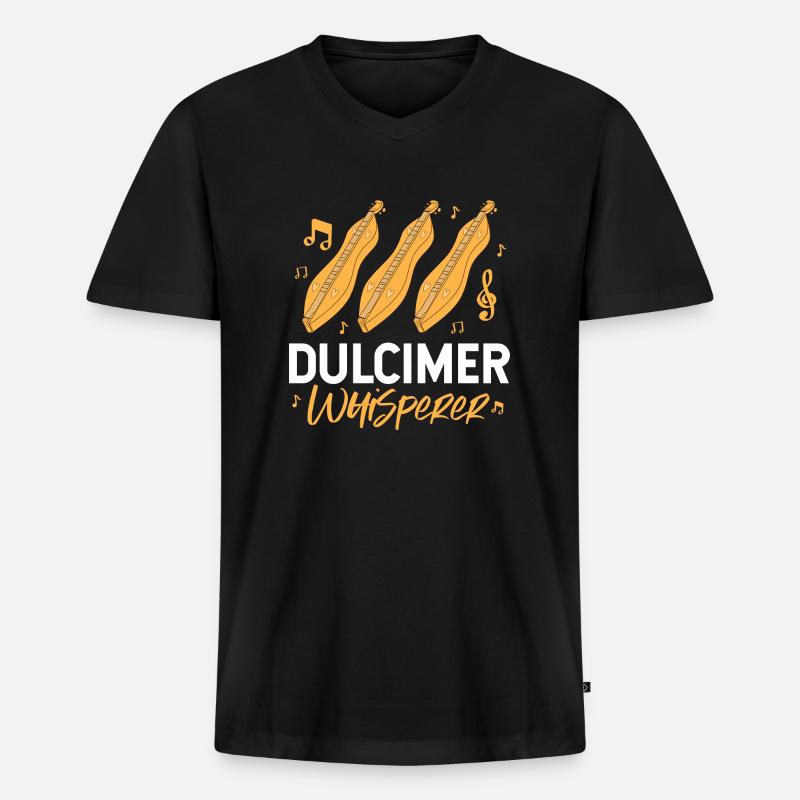 Dulcimer whisperer - Männer Premium Bio T-Shirt mit V-Ausschnitt - Schwarz