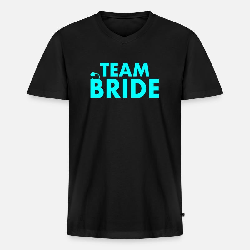 Team bride - Männer Premium Bio T-Shirt mit V-Ausschnitt - Schwarz