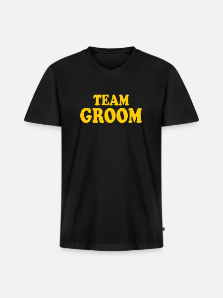 Team groom - Men's Premium Organic T-shirt with V-neck - black