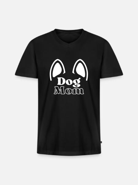 Dog Mom - Men's Premium Organic T-shirt with V-neck - black