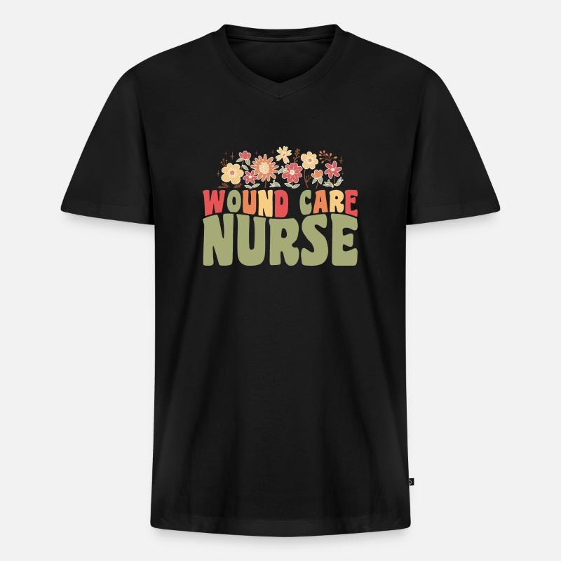 Wundpflegerin - Männer Premium Bio T-Shirt mit V-Ausschnitt - Schwarz