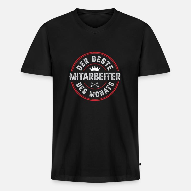 Mitarbeiter des Monats - Männer Premium Bio T-Shirt mit V-Ausschnitt - Schwarz