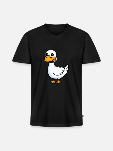 Goose Comic Animal - Men's Premium Organic T-shirt with V-neck - black