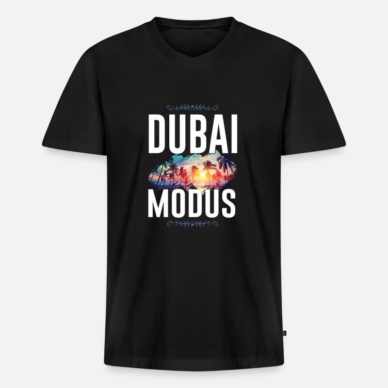 Dubai Modus - Männer Premium Bio T-Shirt mit V-Ausschnitt - Schwarz