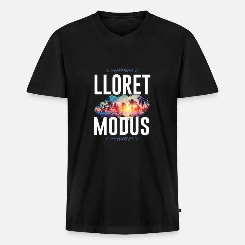 Lloret De Mar Modus - Männer Premium Bio T-Shirt mit V-Ausschnitt - Schwarz