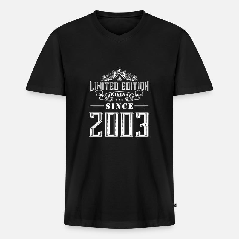 2003 limited edition - Männer Premium Bio T-Shirt mit V-Ausschnitt - Schwarz