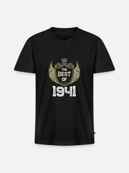 1941 best of - Men's Premium Organic T-shirt with V-neck - black