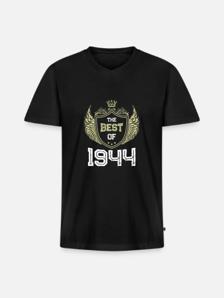 1944 best of - Men's Premium Organic T-shirt with V-neck - black